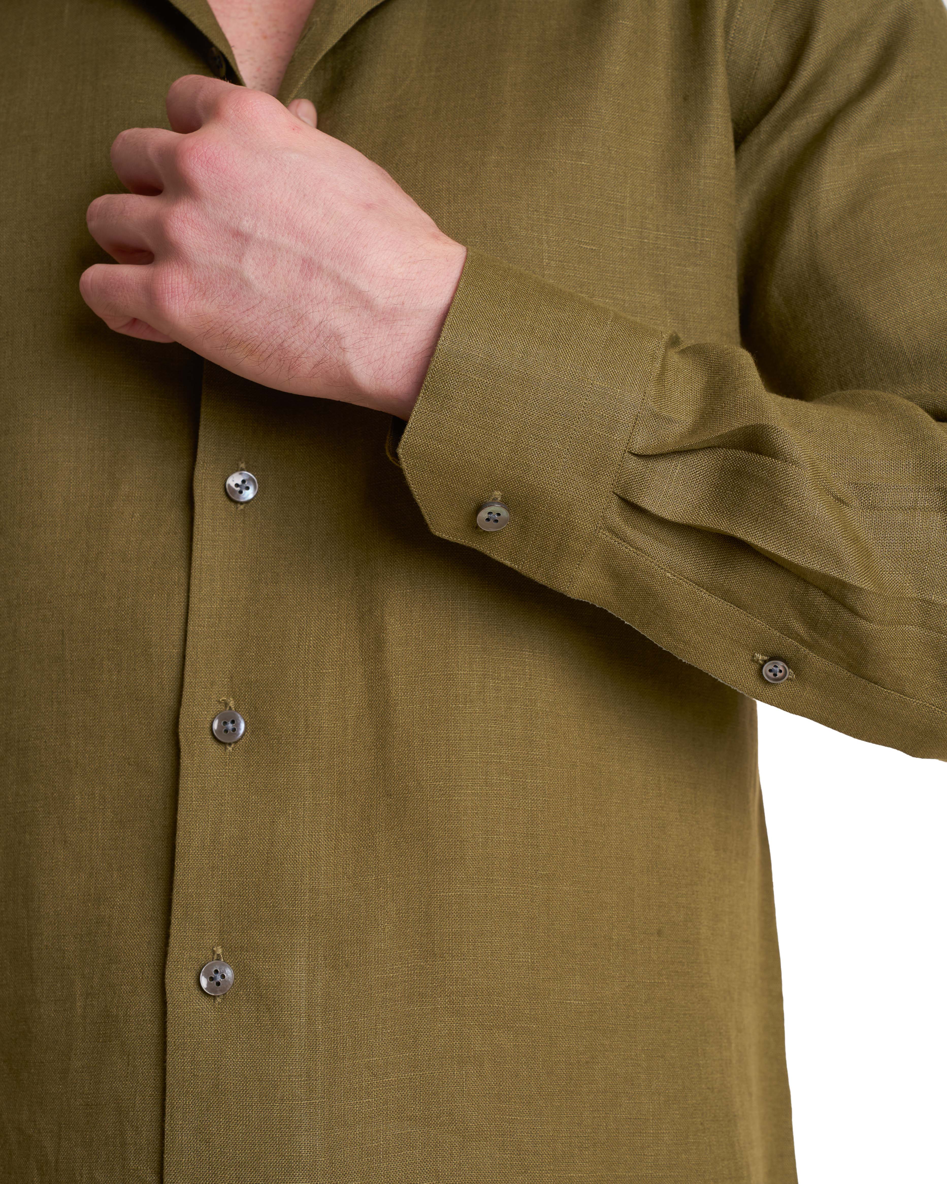 Chemise en lin irlandais à col cubain