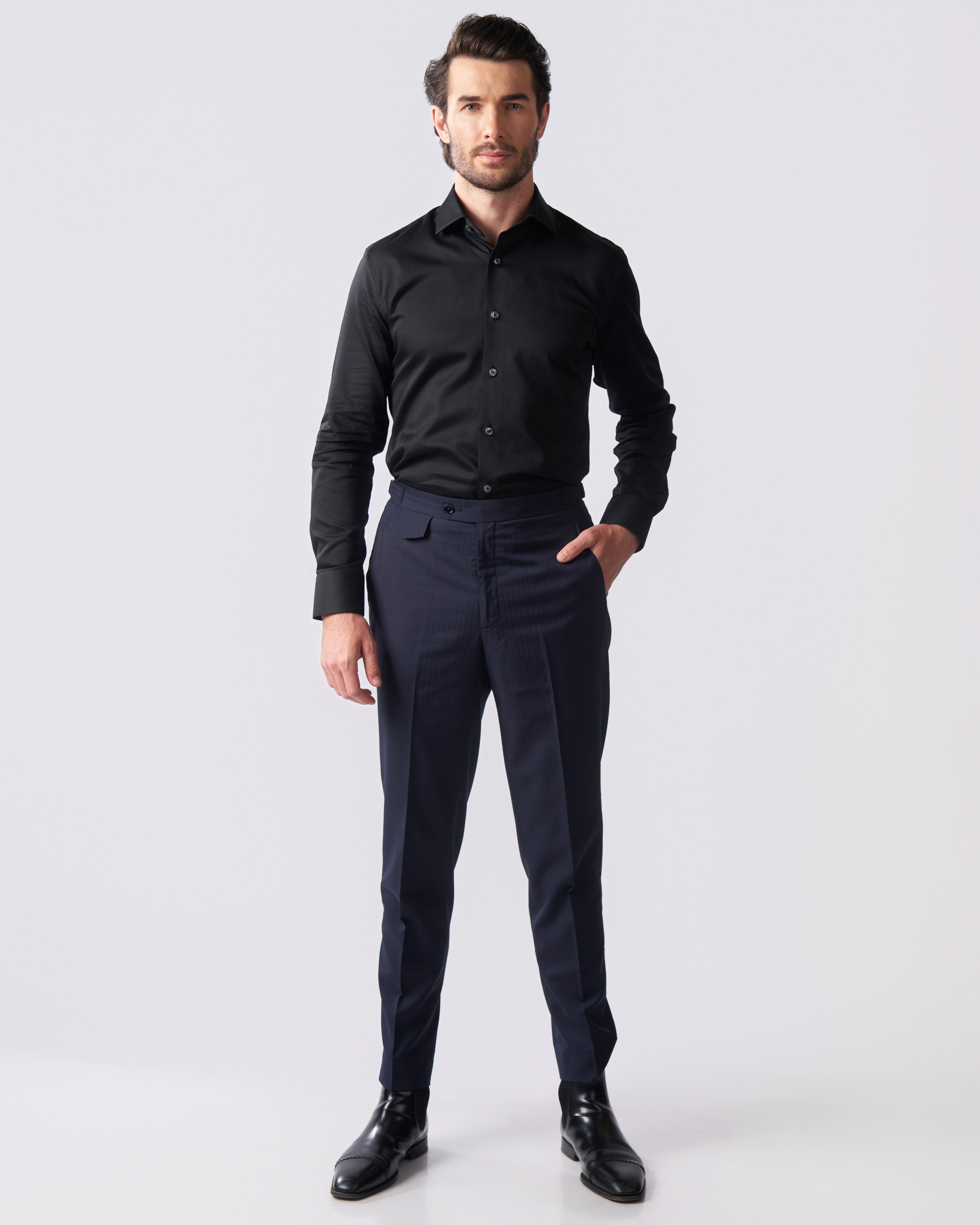 Pantalon tailleur Blu Marino
